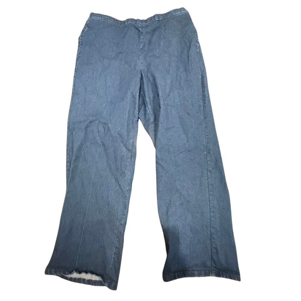 Alfred Dunner Women's Blue Denim Elastic Waist Comfort Fit Pants Size 12